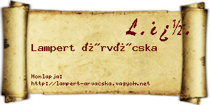 Lampert Árvácska névjegykártya